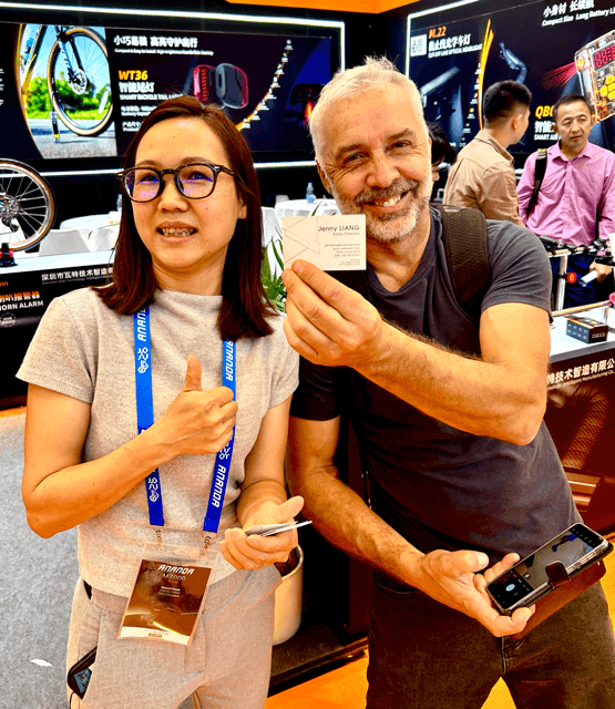 At the China Cycle 2026 backdrop in the Shanghai exhibition hall