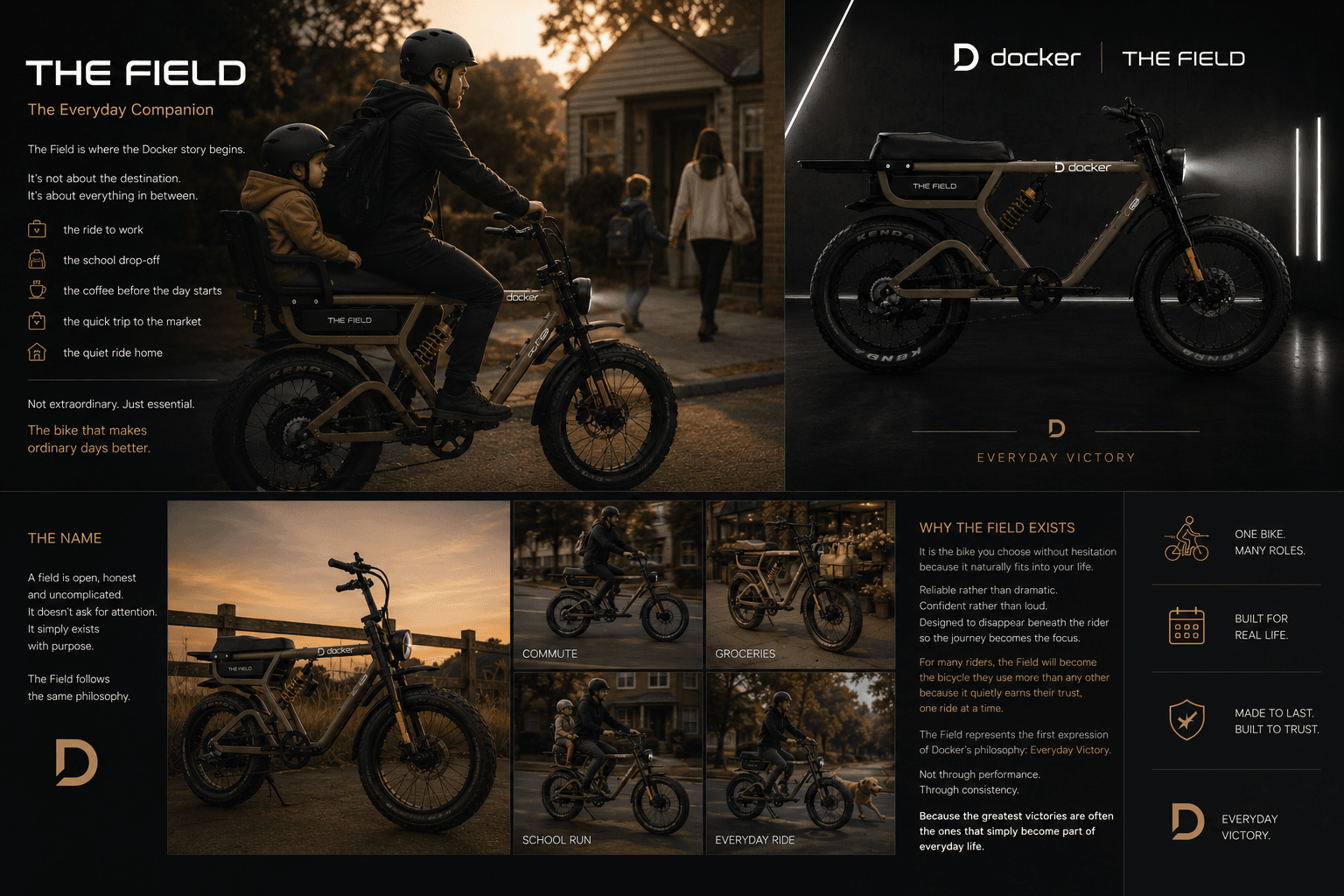 Brand preview — The Field, everyday companion direction (not final marketing photography)