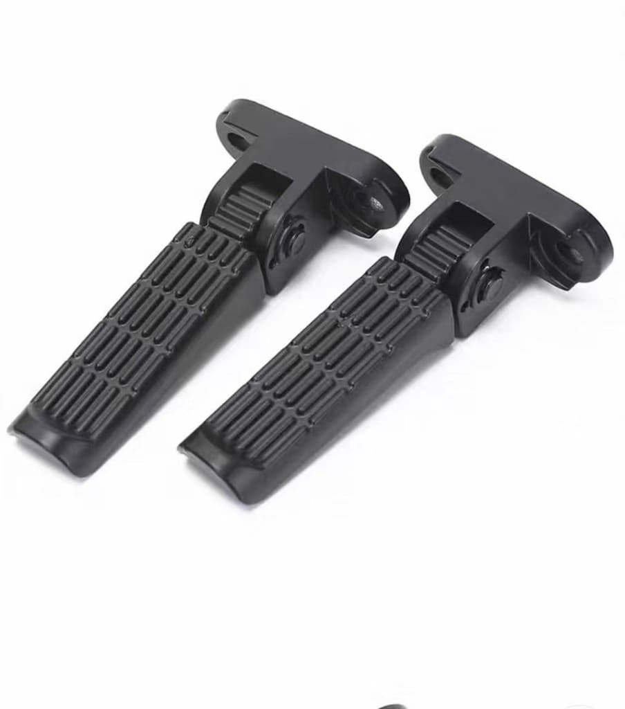 Pair of black folding rear foot pedals