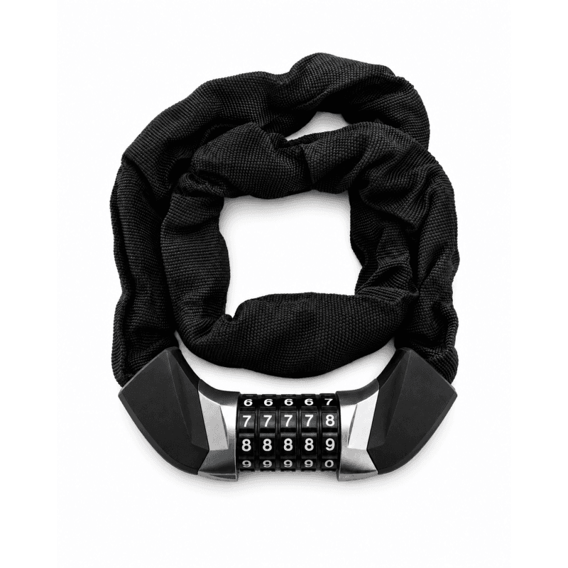 Black combination chain bike lock