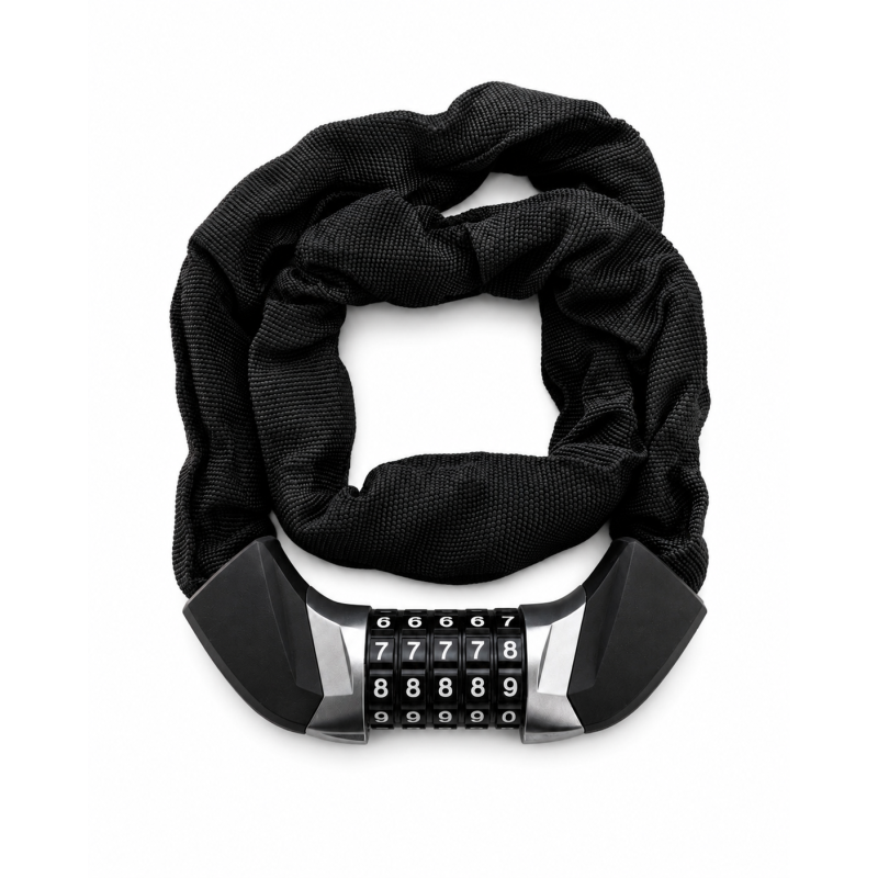Black combination chain bike lock